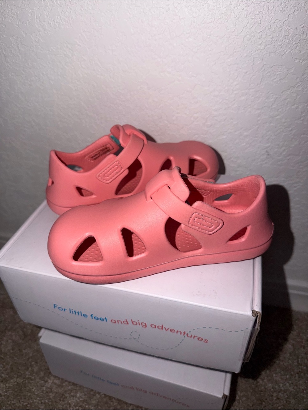 Kids Coral Pink Strap Sandals - Brand Unspecified